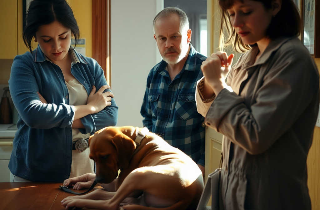 Spotting the dog sprawled by the bench, he dashed over, his gaze snagging the leash Natalie carelessly left behind.